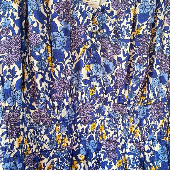 NWT J. Crew Blue & Yellow V-Neck Fête Floral Print Midi Dress, S - Picture 8 of 14